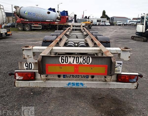 ASCA SEMI REMORQUE PORTE CONTAINER 3 ESSIEUX – PTAC 38 TONNES – ANNEE 2012  CJ-635-CG