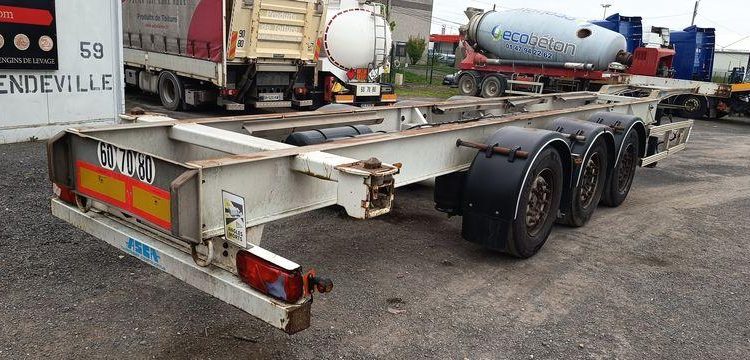 ASCA SEMI REMORQUE PORTE CONTAINER 3 ESSIEUX – PTAC 38 TONNES – ANNEE 2012  CJ-635-CG