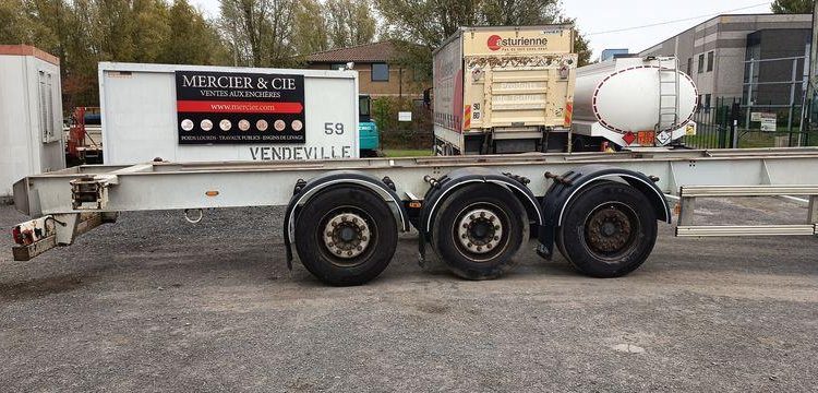 ASCA SEMI REMORQUE PORTE CONTAINER 3 ESSIEUX – PTAC 38 TONNES – ANNEE 2012  CJ-635-CG