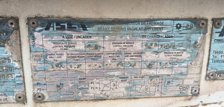 ASCA SEMI REMORQUE PORTE CONTAINER 3 ESSIEUX – PTAC 38 TONNES – ANNEE 2012  CJ-635-CG