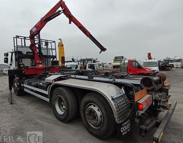 RENAULT PREMIUM LANDER 380 DXI 6X2 AVEC GRUE HMF ET BRAS AMPLIROLL MARREL – 239076 KMS BLANC CT-994-DY