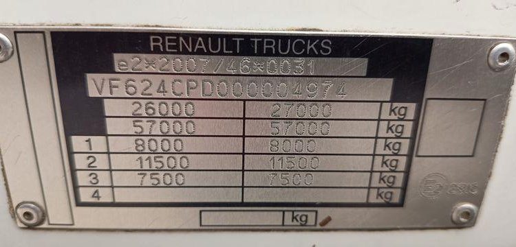 RENAULT PREMIUM LANDER 380 DXI 6X2 AVEC GRUE HMF ET BRAS AMPLIROLL MARREL – 239076 KMS BLANC CT-994-DY