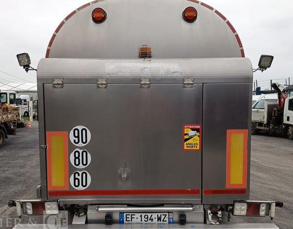 ETA SEMI REMORQUE SR3A CITERNE ALIMENTAIRE 3 ESSIEUX – PTAC : 38 TONNES – ANNEE 2016  EF-194-WZ