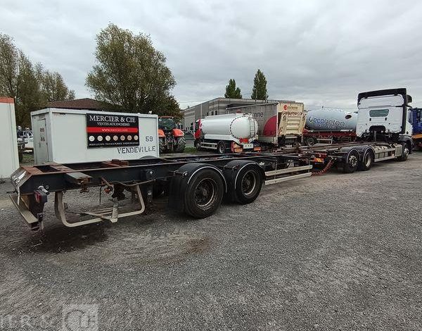 MERCEDES PORTEUR ACTROS 2543 PORTE CONTAINER AVEC REMORQUE PORTE CONTAINER BLANC ER-225-TQ