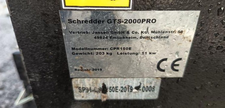 JANSEN BROYEUR DE BRANCHE GTS-2000PRO  SGTS2000P