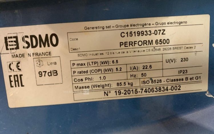 SDMO PERFORM 6500  GRO010932