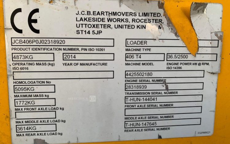 JCB 406T4  H222H010