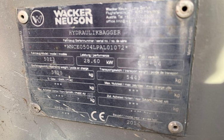 WACKER NEUSON 50Z3 / E05-04  H360G051