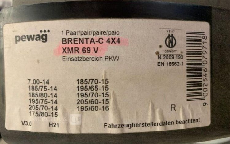 PEWAG BRENTA-C 4X4 / XMR69V / XMR74V / XMR76V / XMR79V  DIV000286