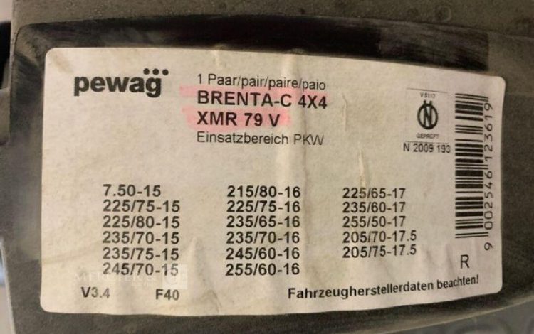PEWAG BRENTA-C 4X4 / XMR69V / XMR74V / XMR76V / XMR79V  DIV000286