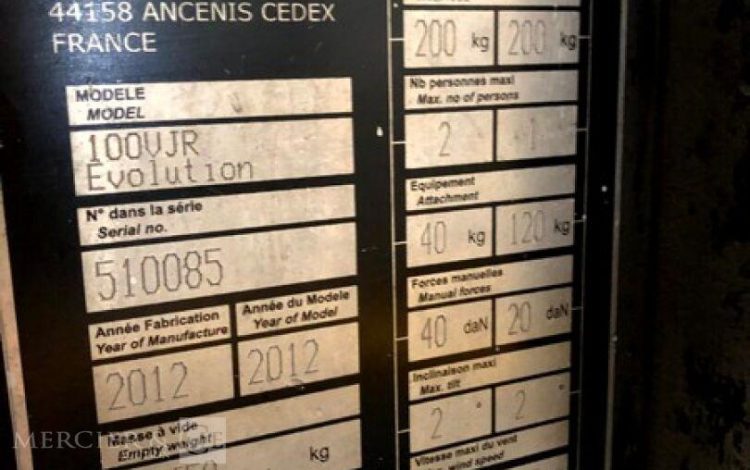 MANITOU 100 VJR EVOLUTION  ELE010312