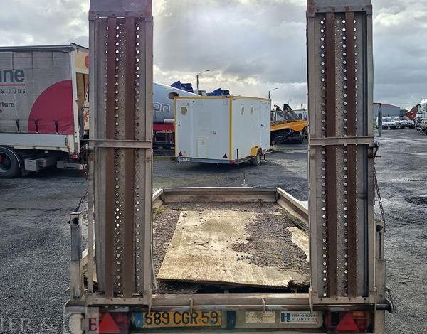 HUBIERE REMORQUE V 3500 TR PORTE ENGIN – 2 ESSIEUX – PTAC 3,5 TONNES –  689CGR59