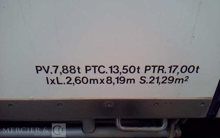 MERCEDES ATEGO 1317 CAISSE HAYON FRIGO 4X2 PTAC 13500KG  BS-919-ZM