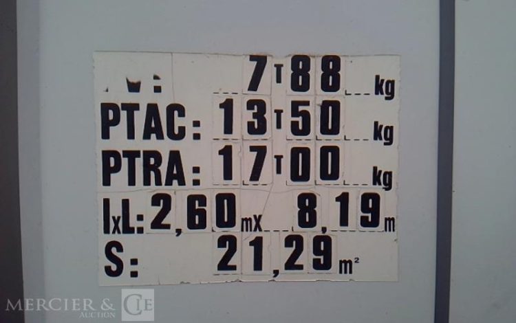 MERCEDES ATEGO 1317 CAISSE HAYON FRIGO 4X2 PTAC 13500KG  BS-919-ZM