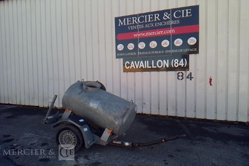 Remorque HUBIERE ALU TONNE A EAU 500L 1 ESSIEU PTAC 750KG — occasion