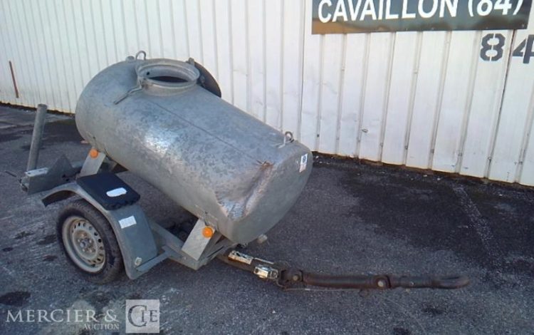 HUBIERE REMORQUE TONNE A EAU 500L 1 ESSIEU PTAC 750KG  BW-876-PG