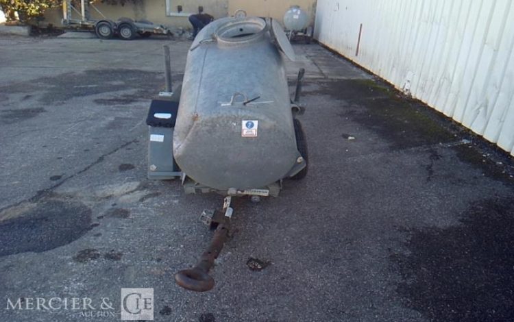 HUBIERE REMORQUE TONNE A EAU 500L 1 ESSIEU PTAC 750KG  BW-876-PG
