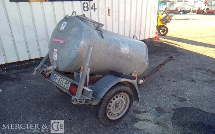 HUBIERE REMORQUE TONNE A EAU 500L 1 ESSIEU PTAC 750KG  BW-876-PG
