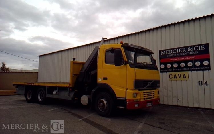 VOLVO CAMION FH12 PLATEAU GRUE 6X4  PTAC 26T JAUNE CA-695-QM