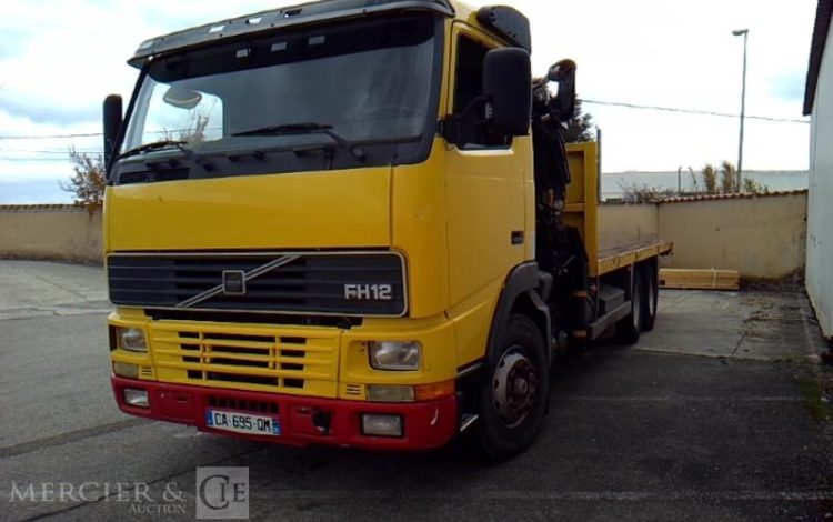 VOLVO CAMION FH12 PLATEAU GRUE 6X4  PTAC 26T JAUNE CA-695-QM