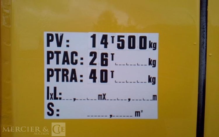 VOLVO CAMION FH12 PLATEAU GRUE 6X4  PTAC 26T JAUNE CA-695-QM