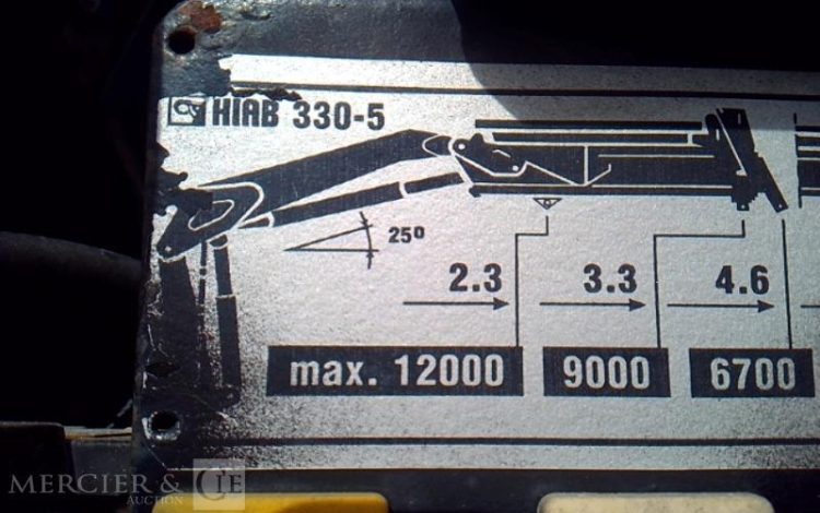 VOLVO CAMION FH12 PLATEAU GRUE 6X4  PTAC 26T JAUNE CA-695-QM