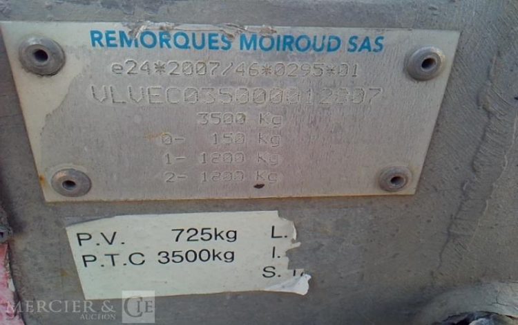 MOIROUD REMORQUE PORTE ENGIN 3T5  FE-615-BM