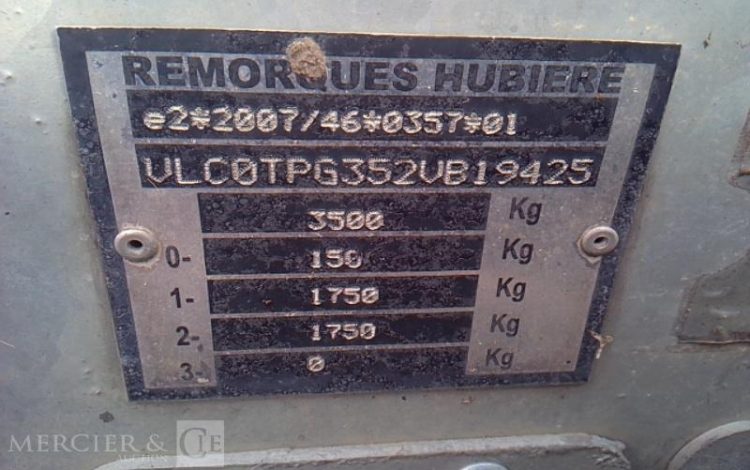 HUBIERE REMORQUE PORTE ENGIN 3T5  FG-238-DT