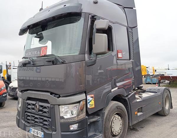RENAULT T 480 DTI 13 EQUIPE HYDRAULIQUE PTRA : 44 TONNES – DIESEL – 776591 KMS – AN 2019 GRIS FH-639-TE