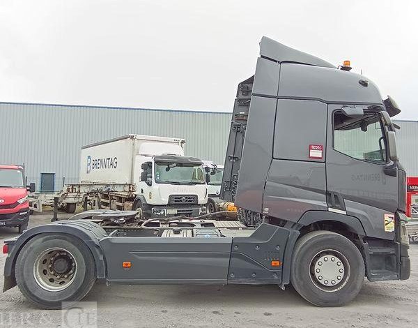 RENAULT T 480 DTI 13 EQUIPE HYDRAULIQUE PTRA : 44 TONNES – DIESEL – 776591 KMS – AN 2019 GRIS FH-639-TE