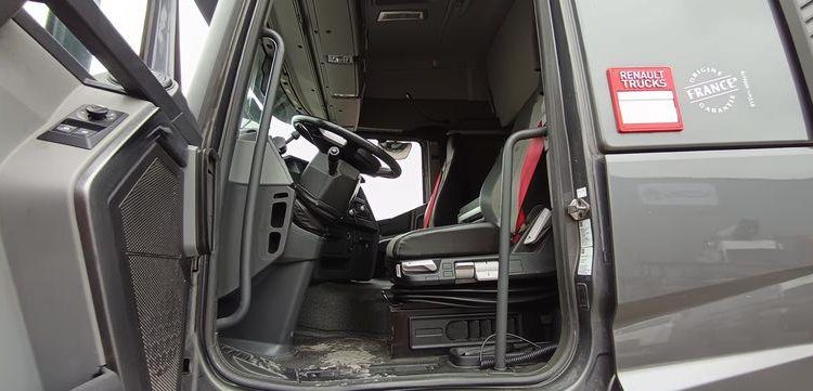 RENAULT T 480 DTI 13 EQUIPE HYDRAULIQUE PTRA : 44 TONNES – DIESEL – 776591 KMS – AN 2019 GRIS FH-639-TE