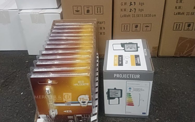 Autre Lot de 36 pièces comprenant des projecteurs halogènes IP54 pour éclairage extéri  125