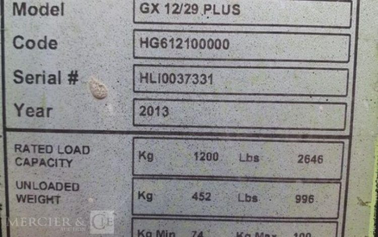 LIFTER GX 12/29 PLUS  GER010085