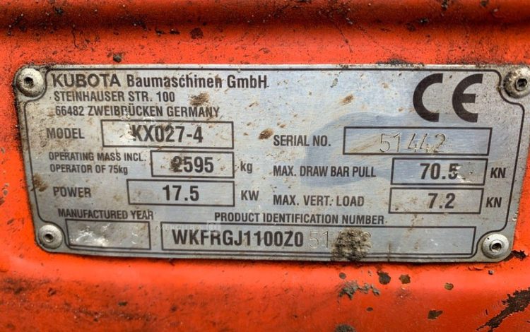 KUBOTA KX027-4  PEL747203