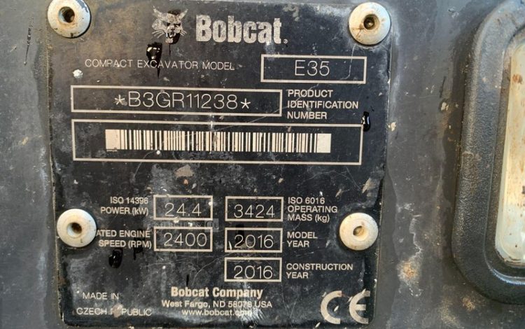 BOBCAT E35B3GR11238  PEL010291