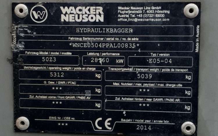 WACKER NEUSON E05-04 / 50Z3  158815