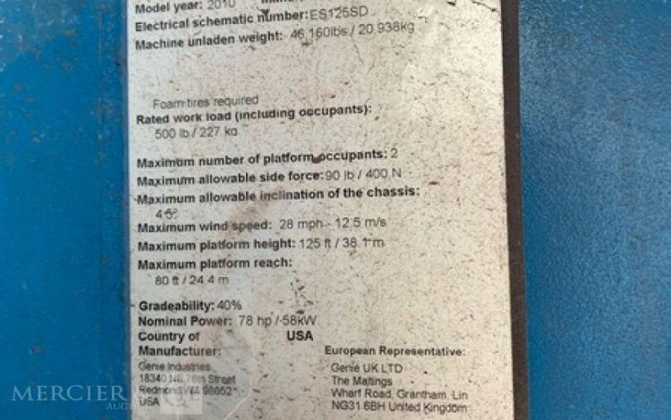 GENIE S-125  T40DVG012