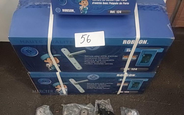 Autre Lot de 24  kits complets de serrures de sûreté ROBSON, référence 124, comprenant  56