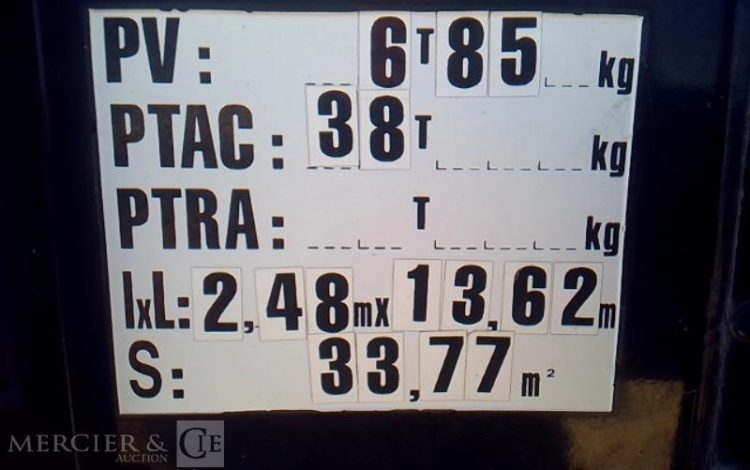 LECITRAILER SEMI REMORQUE BACHE 3 ESSIEUX PTAC 38T NOIR EC-630-QJ