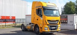 IVECO STRALIS 460 NP – PTRA 44 TONNES – GAZ – 228591 KMS – ANNEE 2018 JAUNE FB-616-TQ