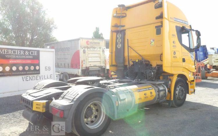 IVECO STRALIS 460 NP – PTRA 44 TONNES – GAZ – 228591 KMS – ANNEE 2018 JAUNE FB-616-TQ