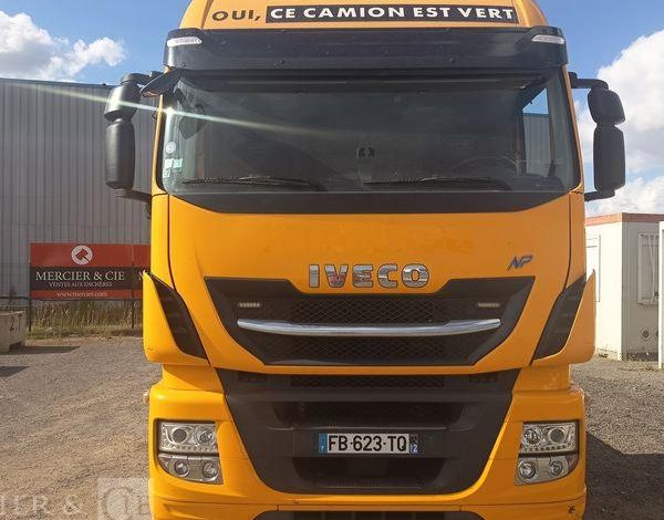 IVECO STRALIS NP460 – PTRA : 44 TONNES – GAZ – 205247 KMS – JAUNE FB-623-TQ