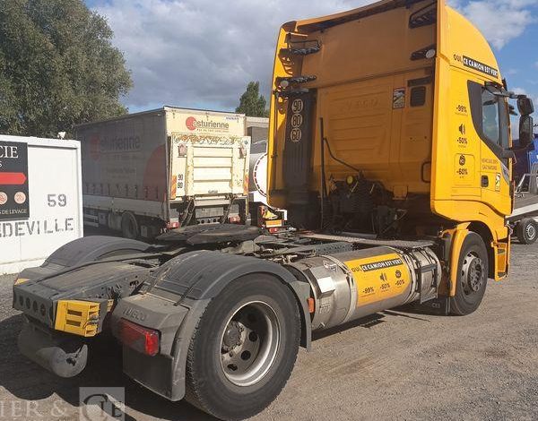 IVECO STRALIS NP460 – PTRA : 44 TONNES – GAZ – 205247 KMS – JAUNE FB-623-TQ