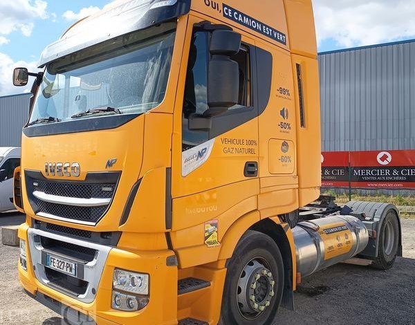 IVECO STRALIS 460 NP – PTRA : 44 TONNES – GAZ – 194425 KMS – JAUNE FE-327-PW