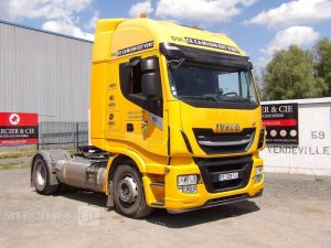 IVECO STRALIS 460 NP – PTRA 44 TONNES – GAZ – 192007 KMS – ANNEE 2019 JAUNE FE-539-YJ
