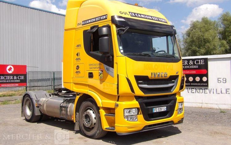 IVECO STRALIS 460 NP – PTRA 44 TONNES – GAZ – 192007 KMS – ANNEE 2019 JAUNE FE-539-YJ