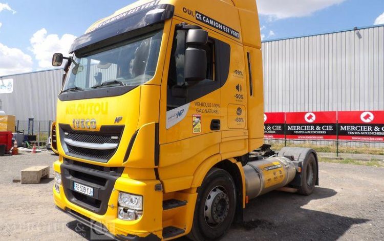 IVECO STRALIS 460 NP – PTRA 44 TONNES – GAZ – 192007 KMS – ANNEE 2019 JAUNE FE-539-YJ