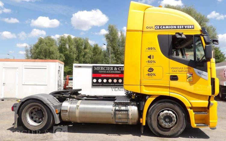 IVECO STRALIS 460 NP – PTRA 44 TONNES – GAZ – 192007 KMS – ANNEE 2019 JAUNE FE-539-YJ