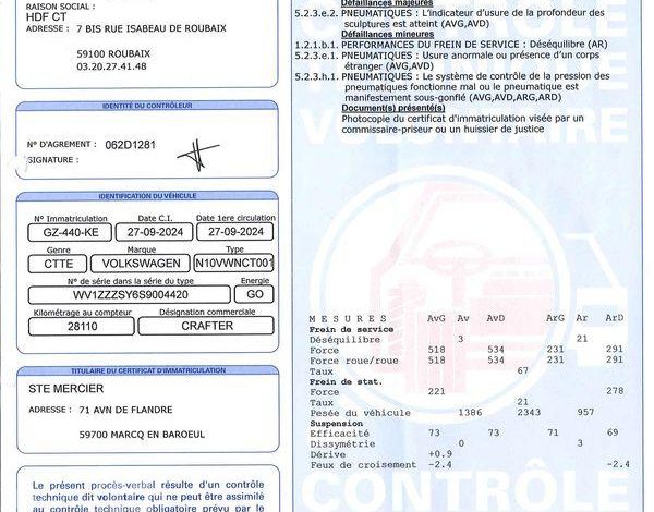 VOLKSWAGEN CRAFTER FOURGON 2.0 TDI 140 30 L3H3 BUSINESS LINE BLANC GZ-440-KE