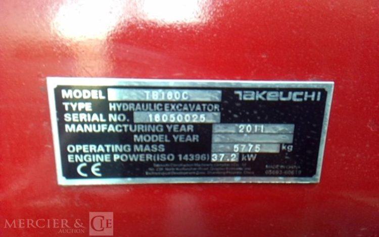 TAKEUCHI MINIPELLE TB160-C  – 5T7 – 4062H – AN2011 GRIS 16050025